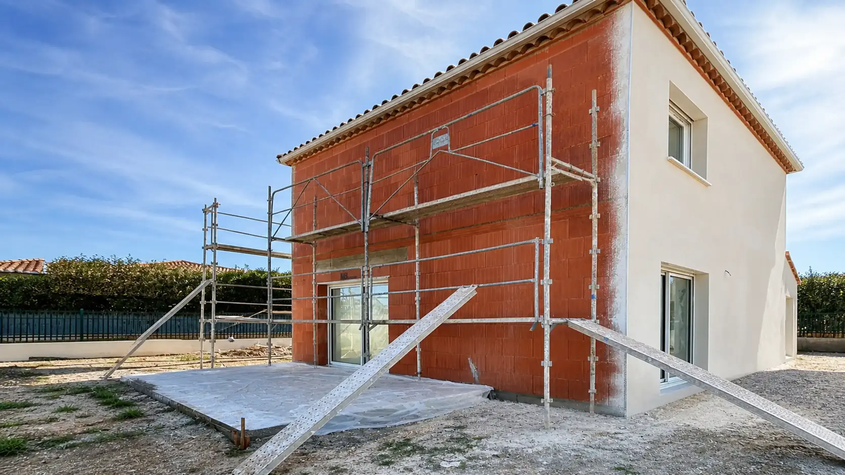 Maison en cours de ravalement de façade — chantier ASK Construction Béziers